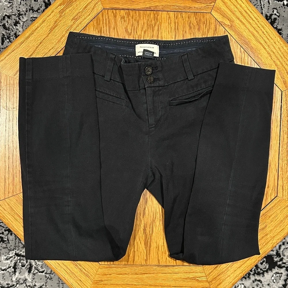 *ANTHROPOLOGIE* Black The Essential Slim Dress Pants Size 0